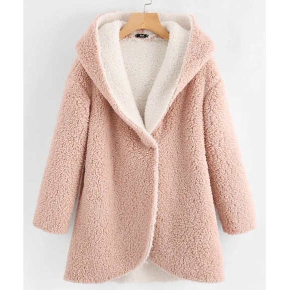 No Brand Jackets & Blazers - Light pink warm coat jacket hoodie winter | Small